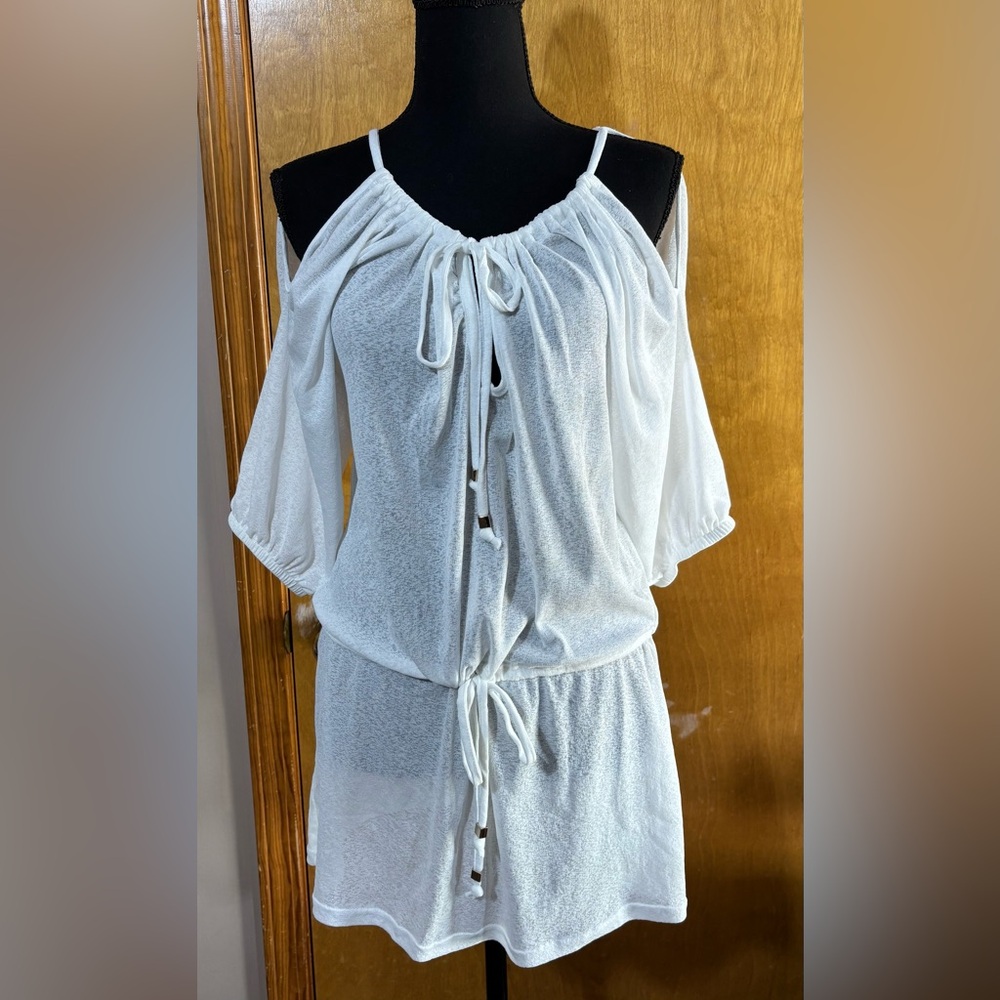White could shoulders swimsuit cover up. Size S. NWOT.